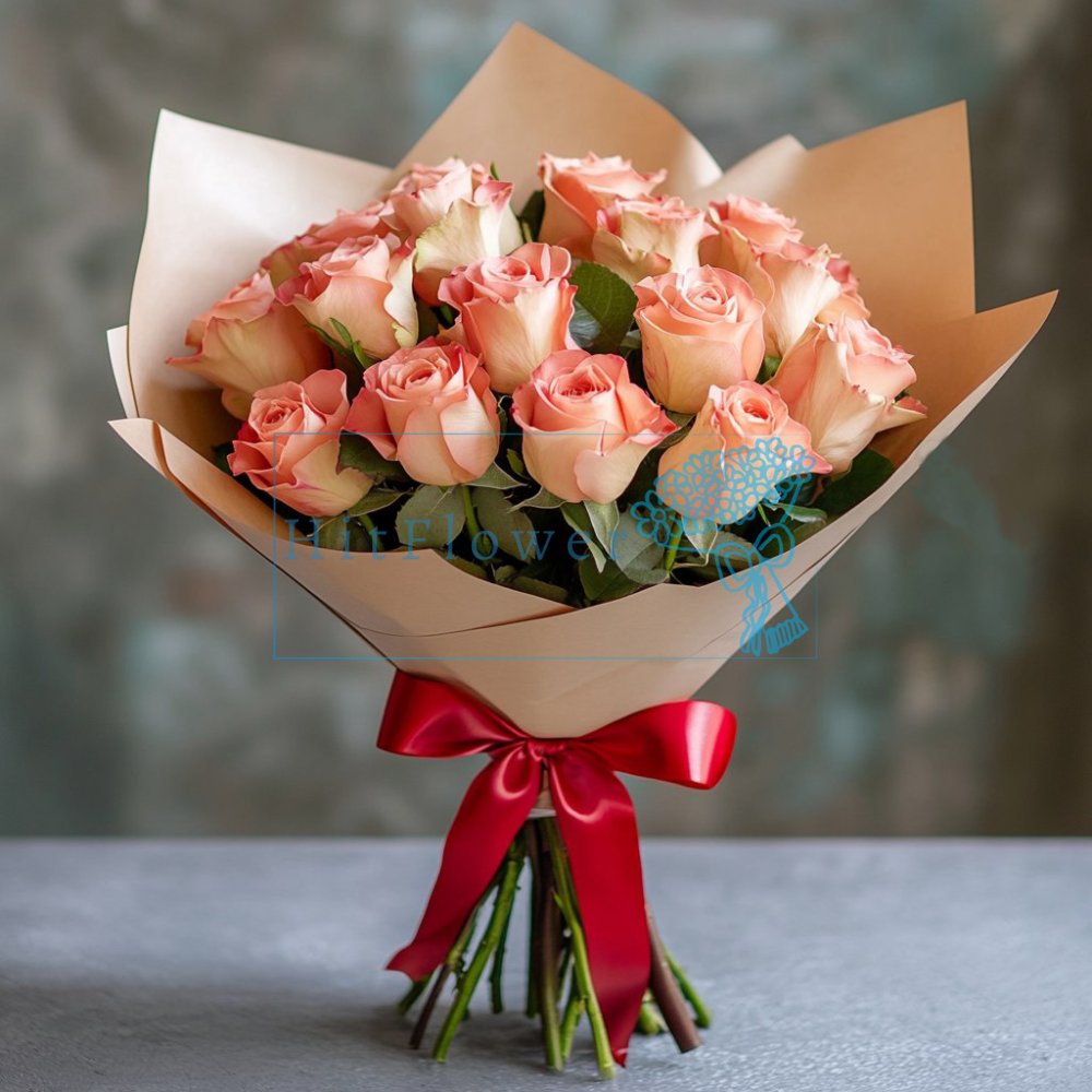 Букет 15 нежных роз Букет роз 15 нежных роз